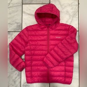 Junior girls XL (16) kids’ down hooded jacket